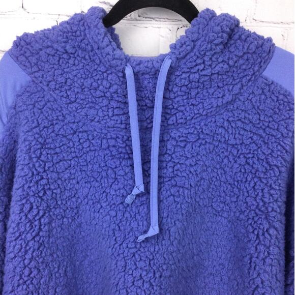 Z By Zella Sheila Sherpa Fleece Hooded Crop Lavender Pullover Athleisure Top XL - Picture 2 of 10